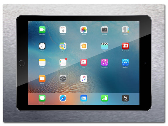 SimpliDock iPad 10.2 inbouw wandhouder - Brushed 'Stainless Steel'