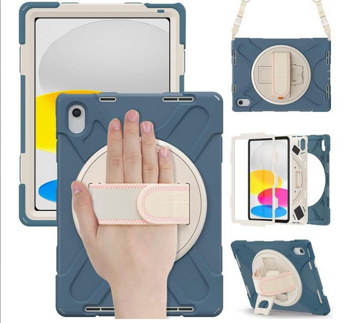 Armourdog Rugged case met handstrap en schouderband voor  iPad 10 (10.9/2022)