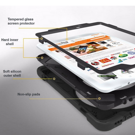 Armourdog Rugged case met handstrap en schouderband voor  iPad 2017/18 9.7