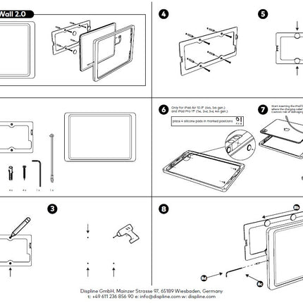 Displine Companion Wall 2.0 wandhouder voor iPad 10th-11th / iPad Air / Pro 11" Antraciet