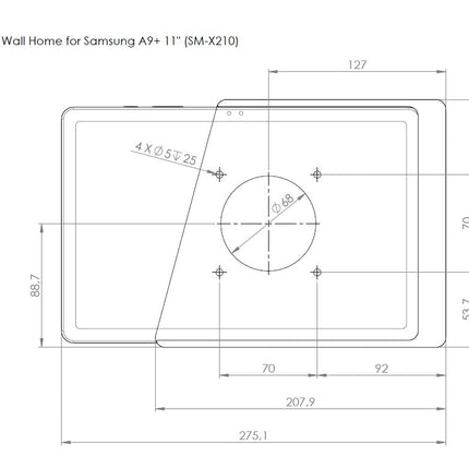 Displine Companion Wall Home Slide-in wandhouder Samsung Tab A9+