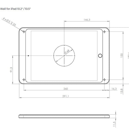 Displine Dame Wall iPad 10.2/10.5, wit