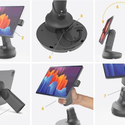 Invue Universele MPOS tabletstandaard NE150- Oplaadbaar en anti-diefstal