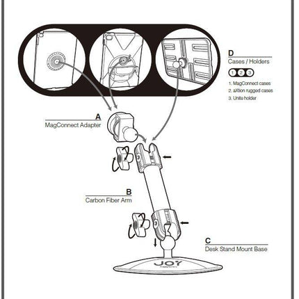 Joy Factory MagConnect™ Carbon Fiber Tafelstandaard (Mount Only) MMU111