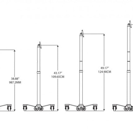 Maclocks Cling Rise Tablet Stand - hoogte instelbare verrijdbare vloerstandaard