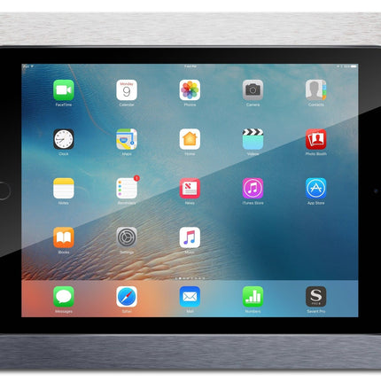 SimpliDock iPad 10.2  inbouw wandhouder  - Brushed 'Stainless Steel'