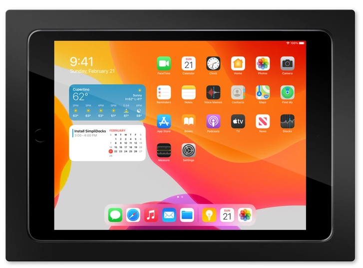 SimpliDock iPad 10.2  inbouw wandhouder Zwart