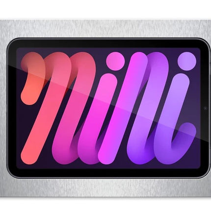 SimpliDock iPad mini 6|7 (A17 Pro) inbouw wandhouder -RVS-Look