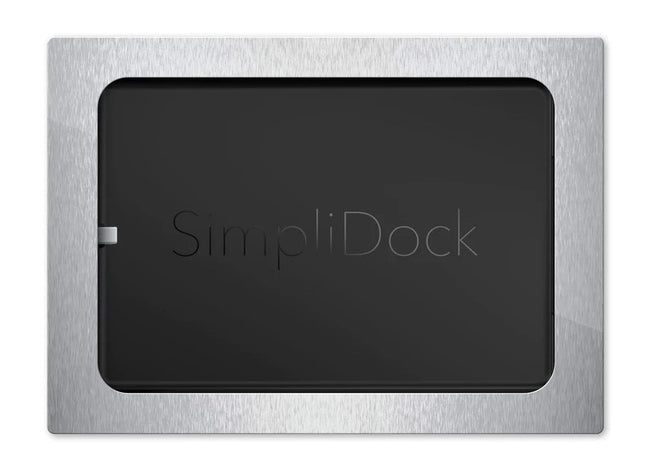 SimpliDock iPad mini 6|7 (A17 Pro) inbouw wandhouder -RVS-Look