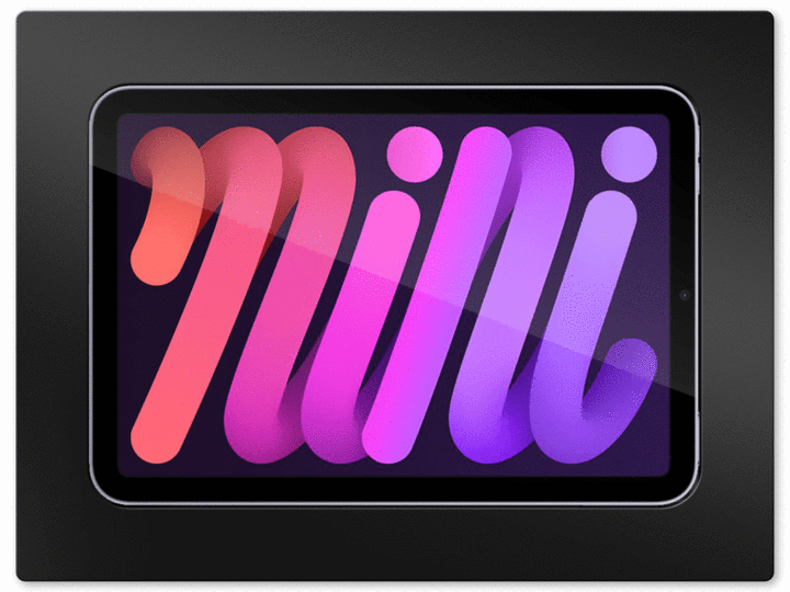 SimpliDock iPad Mini 6|7 (A17 Pro) inbouw wandhouder -Zwart -