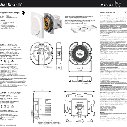 Smart Things Magnetische Qi-lader 'Wave', matzwart, glazen voorkant.