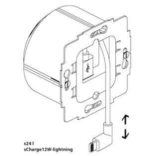Smart Things sCharge 12W inbouw inbouw voedingsadapter 230V met lightning connector  S24L