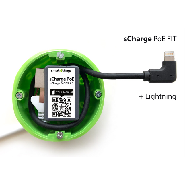 Smart Things sCharge PoE FIT oplader met  Lightning power & data connectie S28L