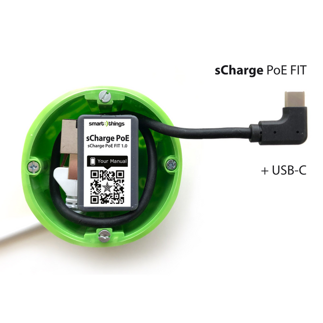 Smart Things sCharge PoE FIT oplader met USB-C power & data connectie S28C