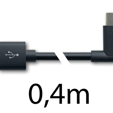 tabletsolution-nl Kabel USB-A naar USB-C haakse stekker, 40 cm