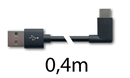 tabletsolution-nl Kabel USB-A naar USB-C haakse stekker, 40 cm
