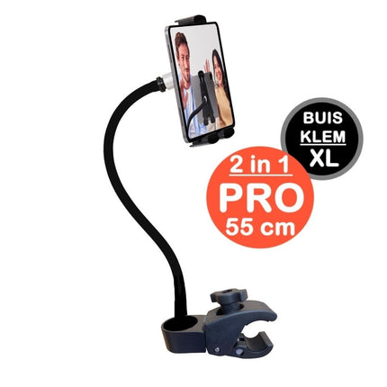 Tabletsolution.nl GOOS-E Tablet houder & Telefoonhouder PRO - buis pijpklem XL - hals 35/55 of 75 cm