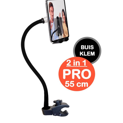 Tabletsolution.nl GOOS-E Tablet houder & Telefoonhouder PRO - buis pijpklem - hals 35 of 55 cm