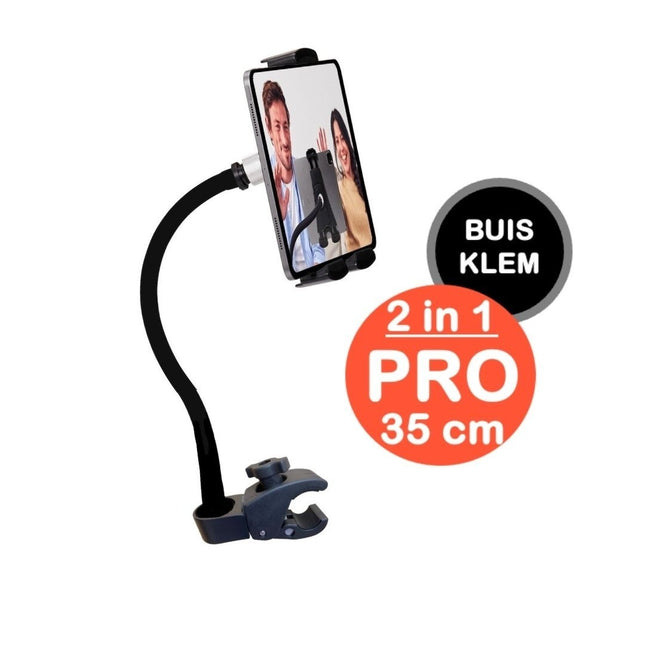 Tabletsolution.nl GOOS-E Tablet houder & Telefoonhouder PRO - buis pijpklem - hals 35 of 55 cm