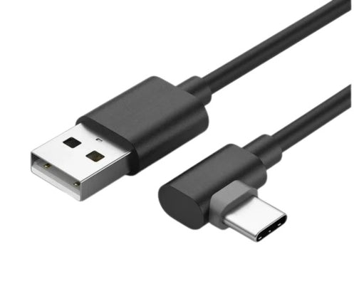 Tabletsolution.nl Haakse USB-A naar USB-C kabel oplaadkabel , 30 cm