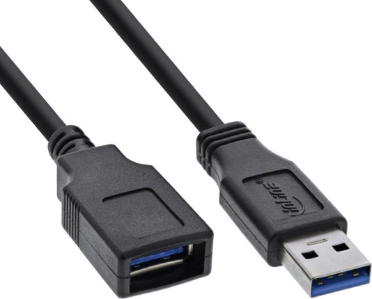 Tabletsolution.nl InLine USB-A naar USB-A verlengkabel -zwart - 5 meter
