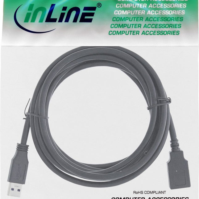 Tabletsolution.nl InLine USB-A naar USB-A verlengkabel -zwart - 5 meter