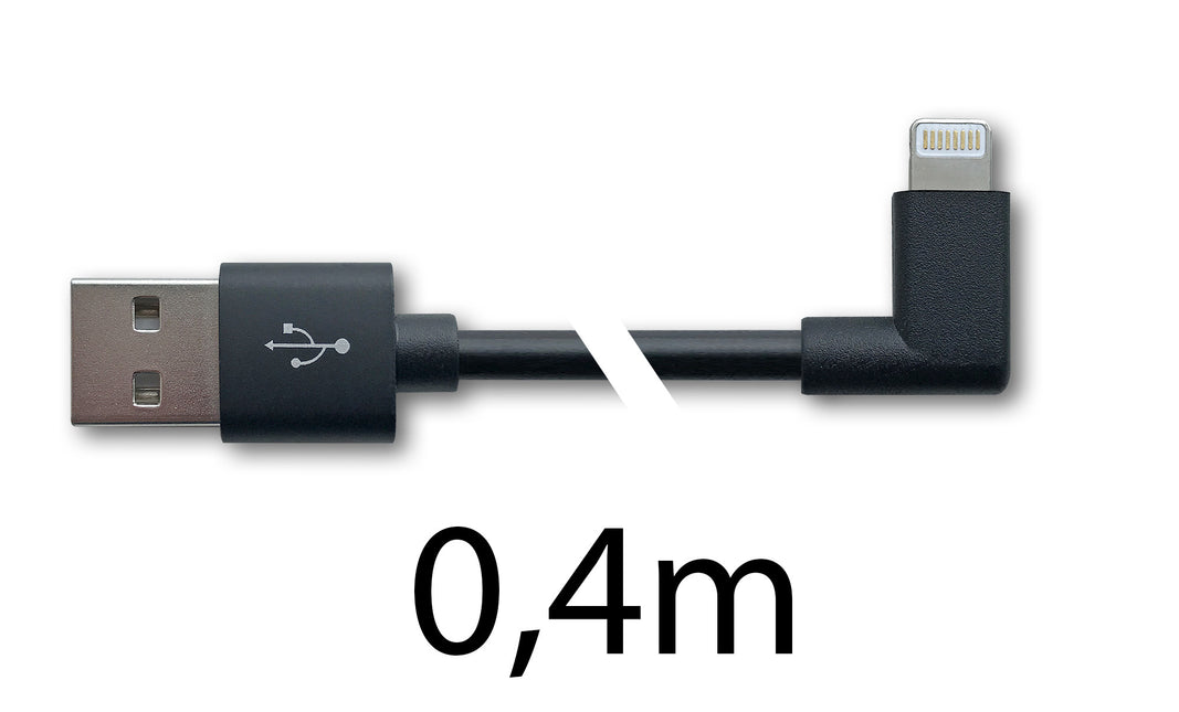 Tabletsolution.nl Kabel USB-A naar Lightning haakse stekker, 40 cm