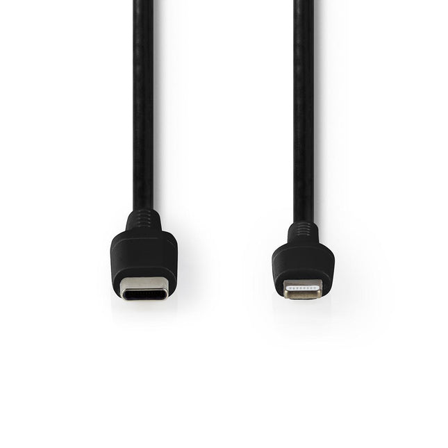 Tabletsolution.nl Lightning 8-Pin Male - USB-C™ | 2.0 m | Zwart