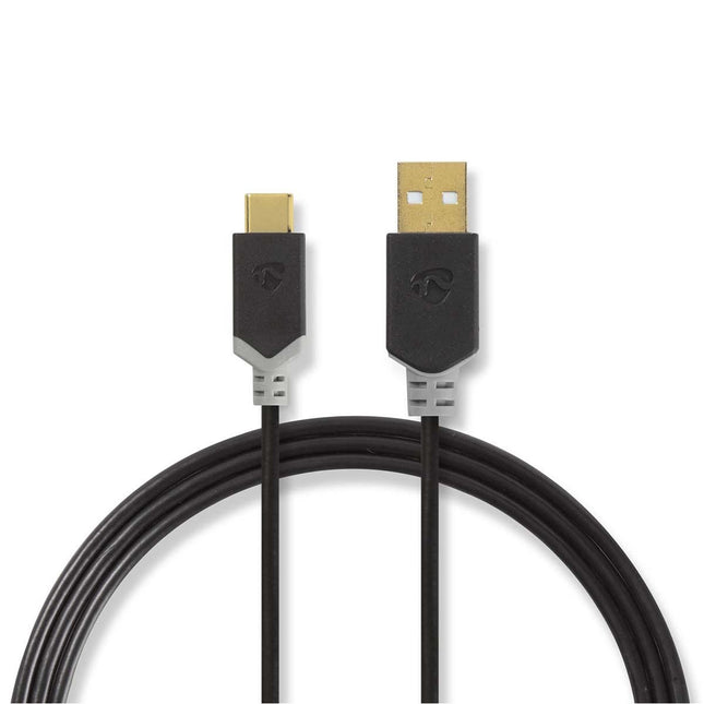 Tabletsolution.nl USB-A Male | USB Type-C™ 2.0 Male 1 meter snellaad en datakabel
