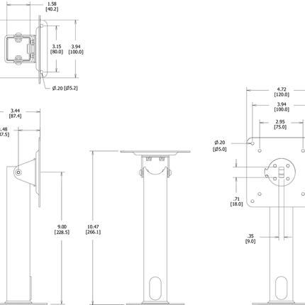 Vidamount 360 kantel & rotatatie VESA stand vaste montage -Extra hoog