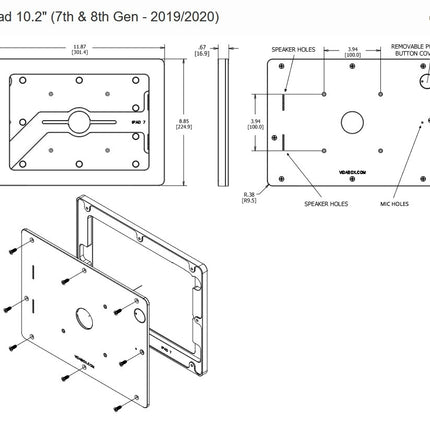 Vidamount iPad 10.2 houder voor VESA montage