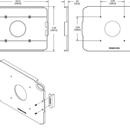 Vidamount iPad 10th-11th (10.9")  Open iPadhouder met muur montage