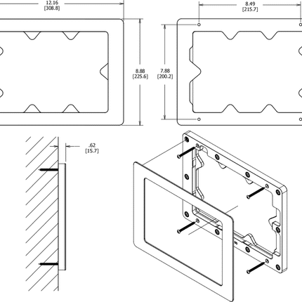 Vidamount On-Wall Microsoft Surface Go wandhouder -Zwart
