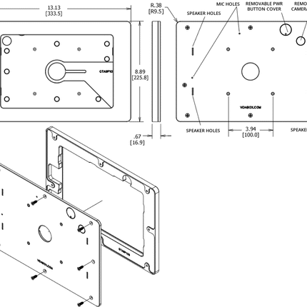 Vidamount Samsung Galaxy TAB A9+/A11+ 11"  houder  VESA montage