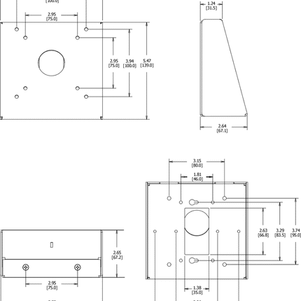 Vidamount Vaste VESA wand/tafel mount met 15° kijkhoek