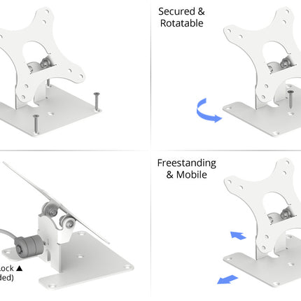 Vidamount Verstelbare, opklapbare VESA-montage voor tablethouders